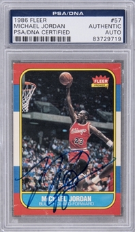 1986/87 Fleer #57 Michael Jordan Signed Rookie Card – PSA/DNA Authentic